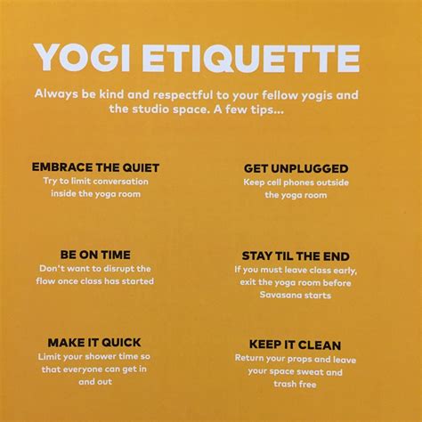 Etiquette in the Yoga Room