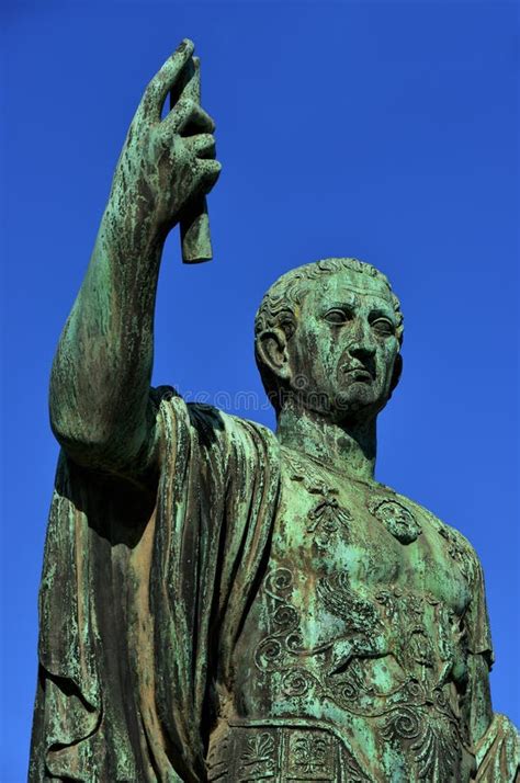 Caesar Augustus Nerva Statue with Blue Sky Stock Photo - Image of ...