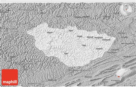 Gray 3D Map of McDowell County