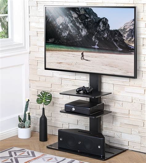 FITUEYES Universal Floor Swivel TV Base TV Stand with Mount for 32-65 ...