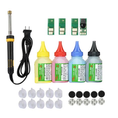 Refill toner Powder cartridge tool kit + 4 chip for HP CF410A Color LaserJet Pro M452dn M452dw ...