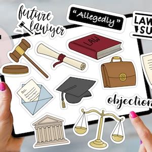 Lawyer DIGITAL STICKERS for Digital Planner, Precropped Goodnotes, PNG Files, Law Student/ Law ...