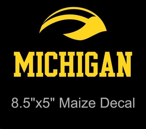 Large Michigan Wolverines Winged Helmet Maize Vinyl Decal/Sticker - 8.5 x 5 - UM | eBay