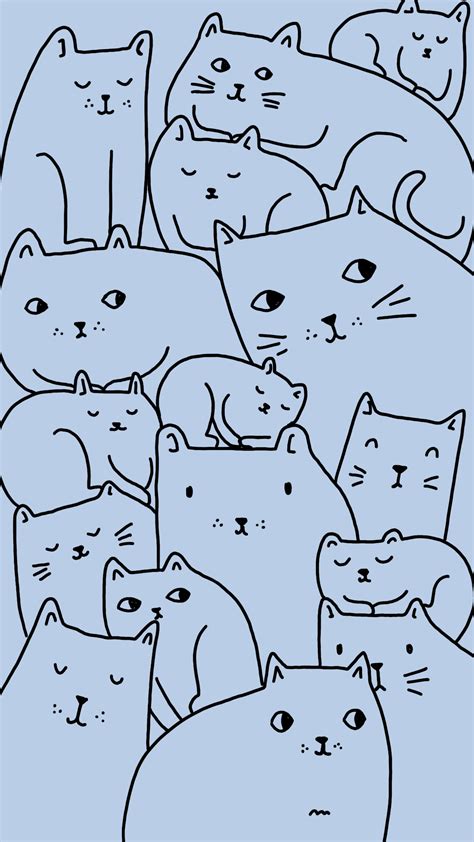 Kitty crowd | Keely Reyes | Wallpapers bonitos, Imagem de fundo para iphone, Desenhos de gatos