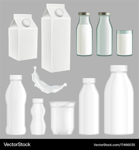 Realistic creative milk packaging design Vector Image