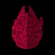 Star Wars Art - Millennium Falcon - Red, Black Mixed Media by Studio Grafiikka - Pixels