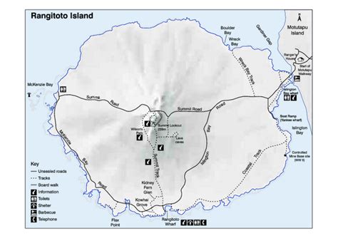 Rangitoto Island Map - Rangitoto Island New Zealand • mappery