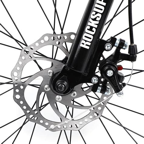 26 Inch 21 Speed Folding Mountain Bike Full Suspension Black Red MTB f