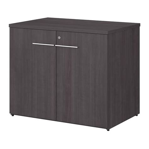 Office 500 36W Storage Cabinet with Doors in Storm Gray - Engineered Wood | Cymax Business