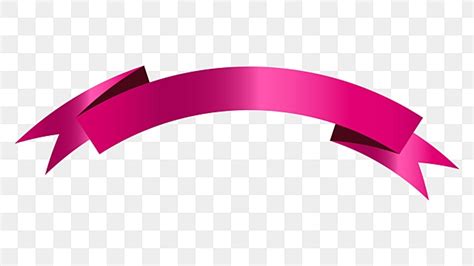 Curved Ribbon Banner Clipart PNG Images, Curved Pink Ribbon Banner Folded Both Sides Vector Png ...