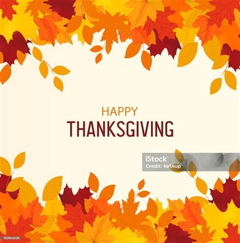 Thanksgiving Background Autumn Leaves Stock Illustration - Download ...