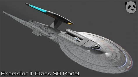 3D model Star Trek Excelsior II-Class Starship VR / AR / low-poly ...