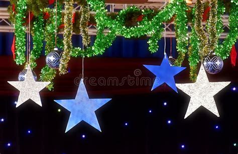 Christmas Decoration with Stars Stock Photo - Image of festive, glare ...