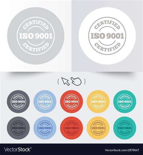 Iso 9001 certified sign certification stamp Vector Image