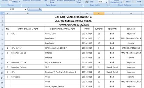 Detail Contoh Daftar Aset Perusahaan Excel Koleksi Nomer 2