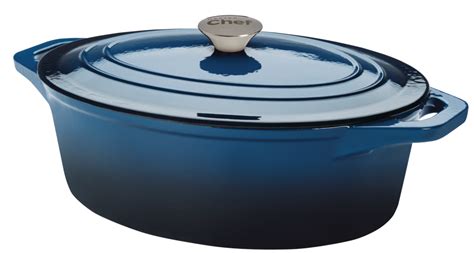 MASTER Chef Oval Dutch Oven, Durable Cast Iron, Oven Safe, Blue ...