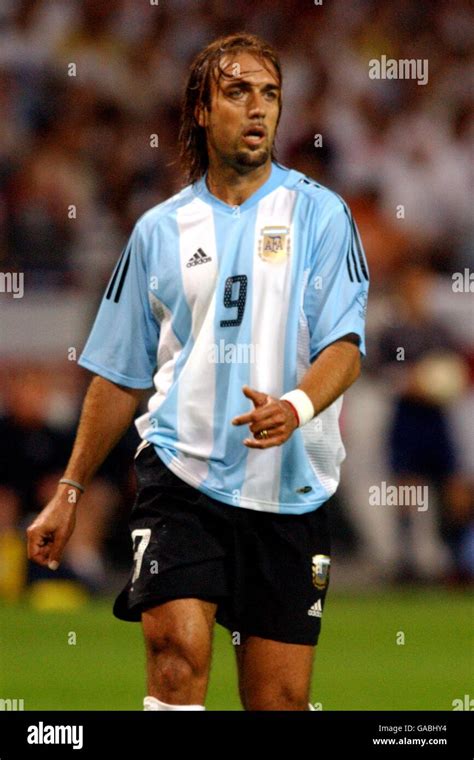 Soccer -FIFA World Cup 2002 - Group F - Argentina v England. Gabriel ...