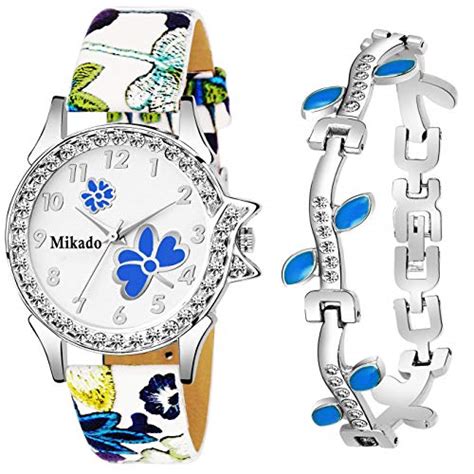 Mikado Evergreen Bracelet Style Combo Set for Girls Analog Watch - for ...