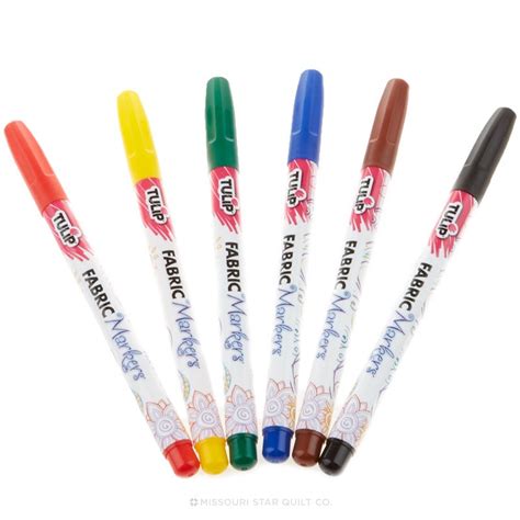 Tulip Fine Tip Fabric Markers - Primary 6 Pack