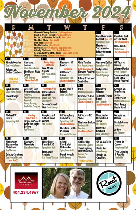 Atlanta Monthly Calendr of Events