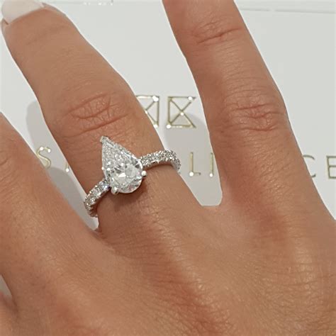 The Hailey Lab Grown Ring - 2 CARAT DIAMOND ENGAGEMENT RING PEAR SHAPE – Best Brilliance