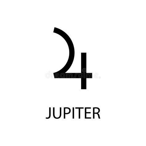 Jupiter. Planet Symbol. Vector Black Sign on White. Astrological ...