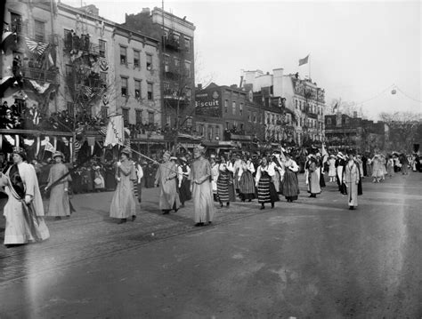 Suffrage Parade, 1913. /Nmarchers Carrying A Banner That Says 'Sweden ...