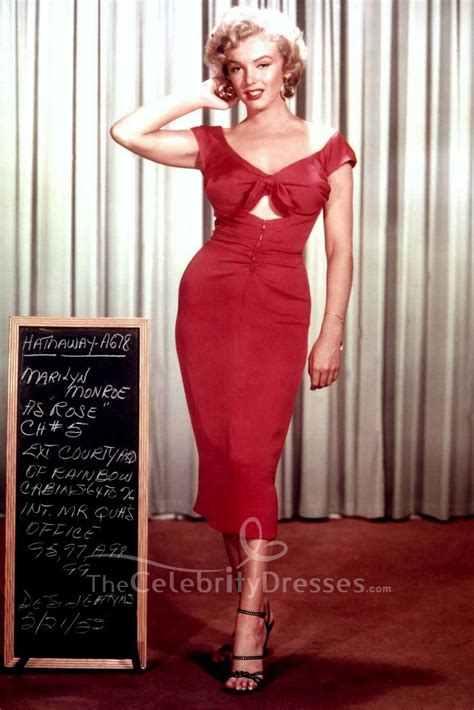 Marilyn Monroe Vintage Fuchsia Off-the-Shoulder Cut Out Dress in Movie Niagara - TheCelebrityDresses