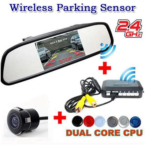 Car wireless parking Alarm Sound Sensor assist system Kit (5 " Mirror ...