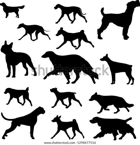 Run Standing Dog Silhouette Vector : image vectorielle de stock (libre ...