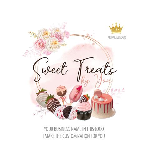 Sweet Treats Logo Design Custom Logo Strawberry Dipped - Etsy