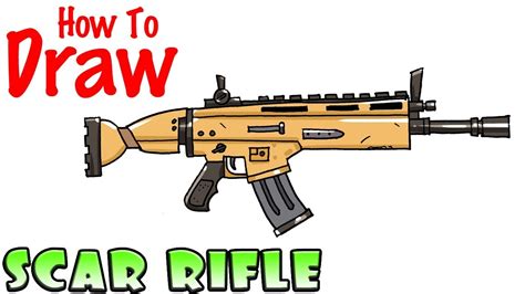 How to Draw the SCAR Rifle | Fortnite - YouTube