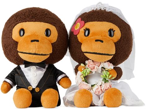 Brown Milo & Lisa Wedding Sitting Plush Toys by BAPE | SSENSE UK