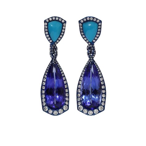 Arunashi Tanzanite And Turquoise Earrings in Blue (TITANIUM) | Lyst