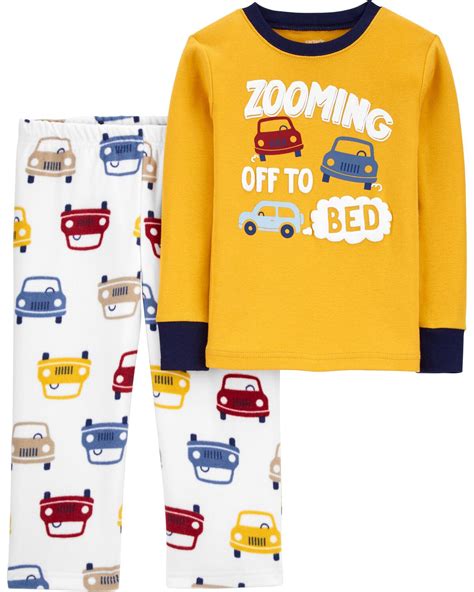 Multi Toddler 2-Piece Fleece & 100% Loose Fit Cotton Pajamas | carters.com