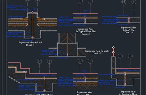 Expansion Joints Details Autocad Drawing