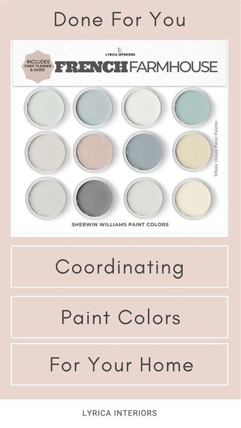 Sherwin Williams French Farmhouse Color Palette French - Etsy | Farmhouse color palette, Farm ...