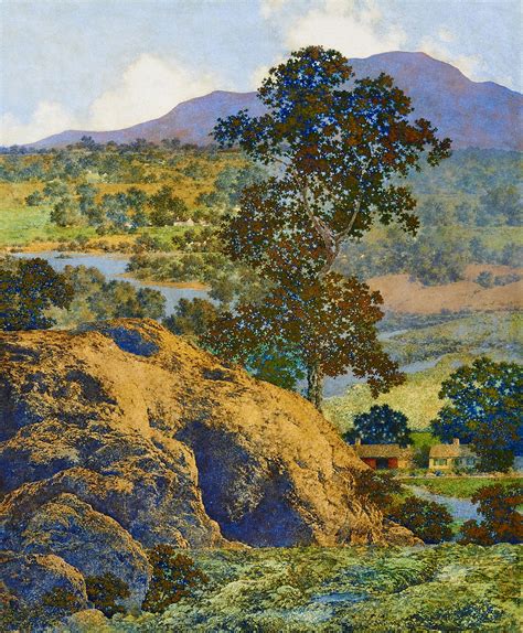 'New Hampshire Hills' by Maxfield Parrish (1870-1966) : Original Oil on Board