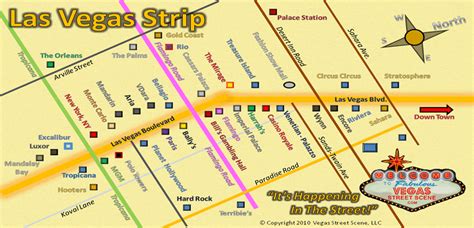 Las Vegas Strip map | VegasStreetScene.com - Official Vegas Street Guide - all the information ...