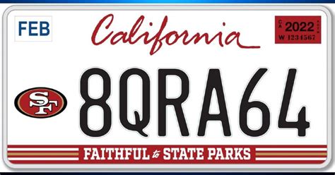 49ers unveil team license plates to benefit California State Parks - CBS San Francisco