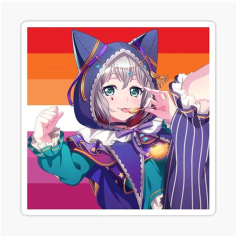 "Moca Aoba Lesbian Flag" Sticker by noellevine | Redbubble