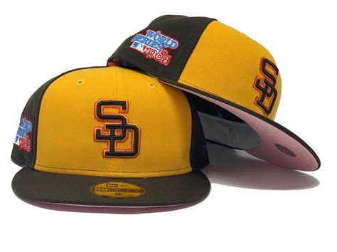 SAN DIEGO PADRES RETRO 1984 WORLD SERIES PINK BRIM NEW ERA FITTED HAT ...