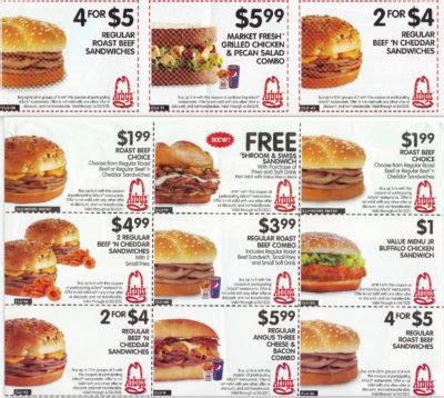 tshoffman : Arby's 12 coupons variety