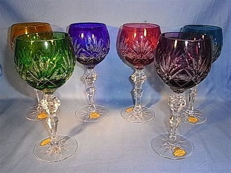 Lot of 6 Lead Crystal Wine Glasses