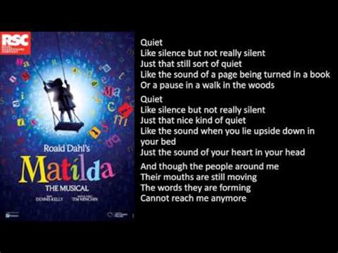 Quiet - Matilda the Musical backing track with lyrics - YouTube