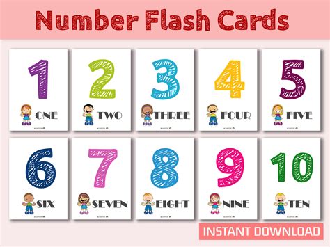 Number Flash Cards Printable 123 Flash Cards Montessori | Etsy