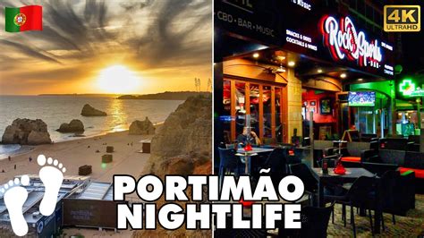 PORTIMAO Nightlife Praia da Rocha Algarve 🌞 Portugal 🇵🇹 Evening & Night Walk 🏖️🚶 4K UHD - YouTube