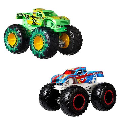 Hot Wheels Monster Trucks Demolition Doubles GUNKSTER vs. RACE ACE 1:64 ...