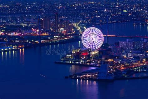 Night view of Osaka stock image. Image of kansai, road - 58945435