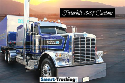 Peterbilt 389 Custom - Hot looking custom 389 Peterbilt, Blue, gray striping with custom ...